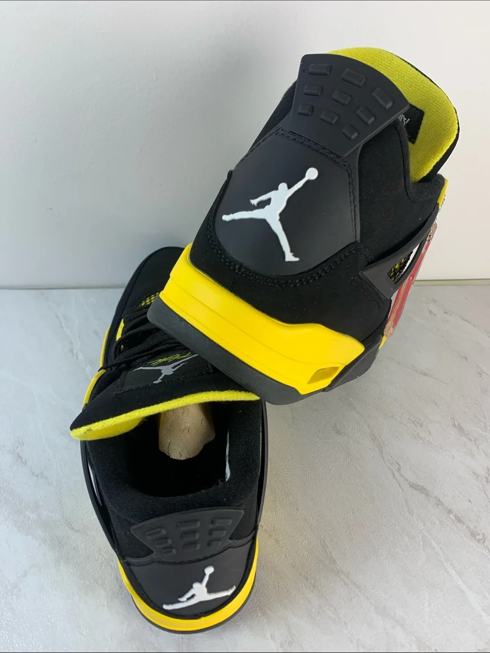 Jordan Black and Yellow Retro Basketball Sneakers